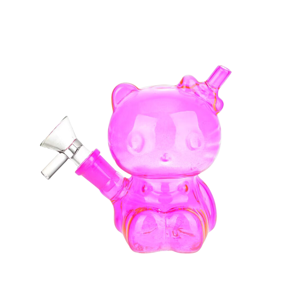 4" Pulsar Hey There Kitty Glass Water Pipe Assorted Colours Smoke